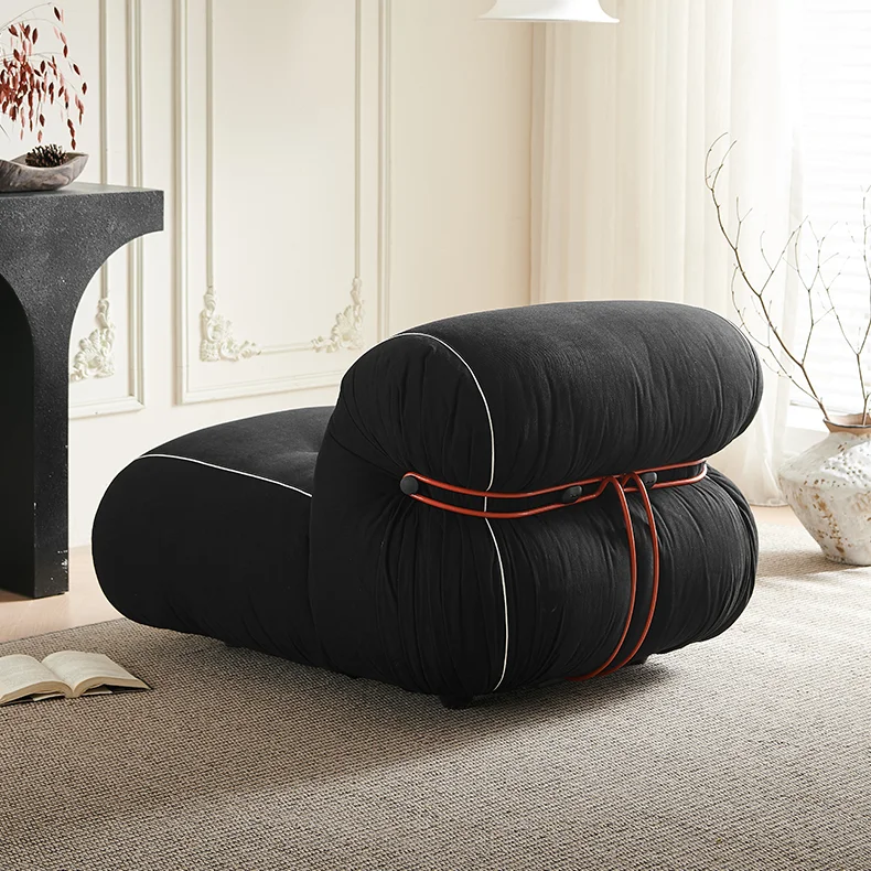 أريكة فرس النهر الفاخرة بمقعدين إيطالية بسيطة وحديثة من القماش كرسي الترفيه لغرفة النوم المنزلية استخدام الأريكة الكسولة المعاصرة #2