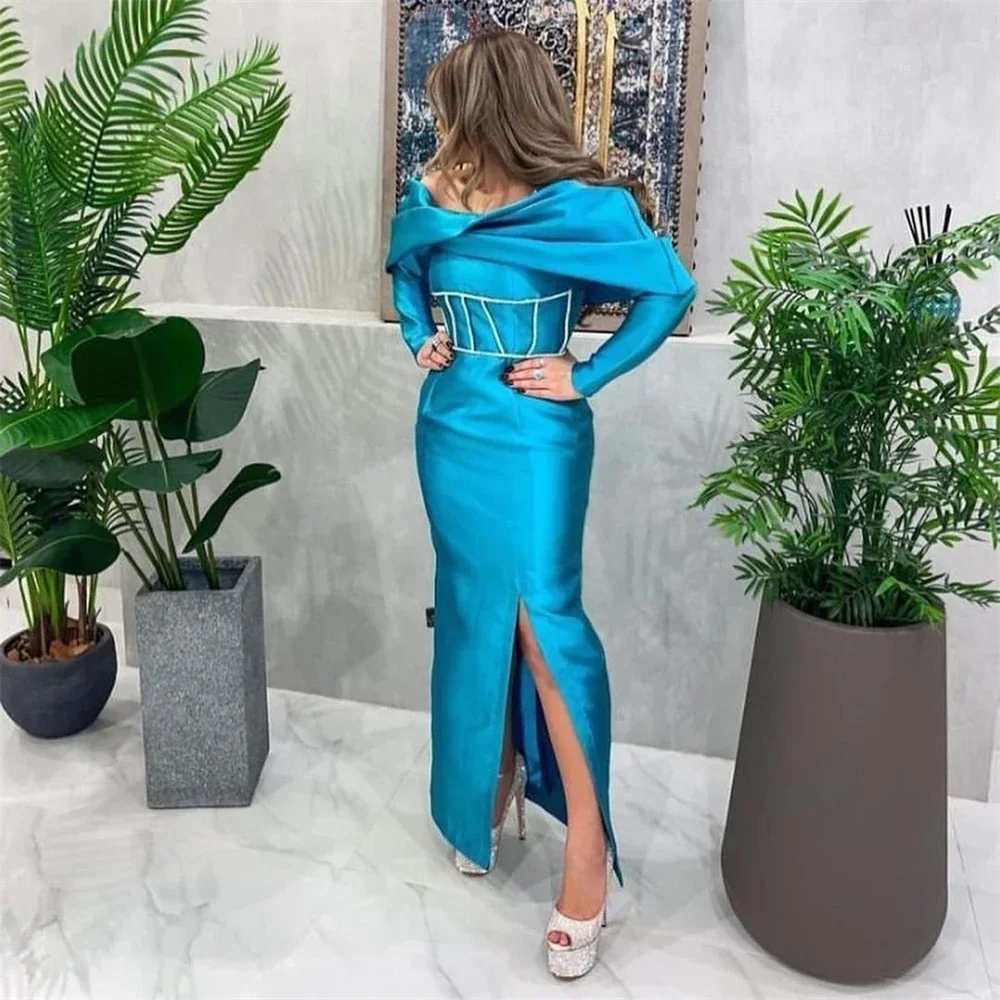 

Изысканные платья для выпускного вечера по индивидуальному заказу. Коктейльное атласное вечернее платье русалки с открытыми плечами и пайетками. שמלות ערב נשים לחת.