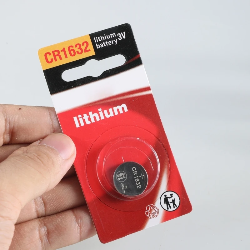 โลหะ CR1632 แบตเตอรี่ลิเธียม 3V สำหรับอุปกรณ์อิเล็กทรอนิกส์ในครัวเรือน ติดตั้งง่าย