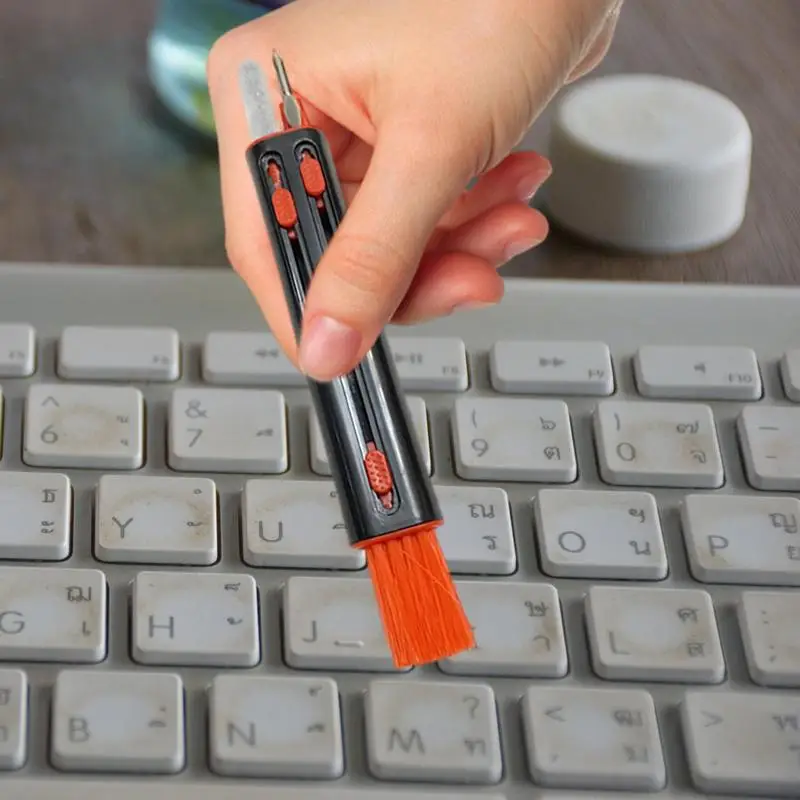 Pena Pembersih Earphone Keyboard 3 In 1 untuk Kit Alat Pembersih Dapat Ditarik Pembersih dengan Sikat Pembersih Keyboard Mekanis