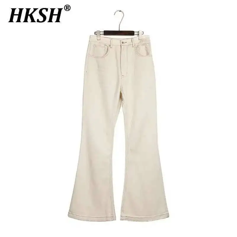 

HKSH Men's Tide Dark RO Style Floor Pulling Flared Denim Pants Streetwear Fashion Vintage Chic Jeans Casual High Street HK3538