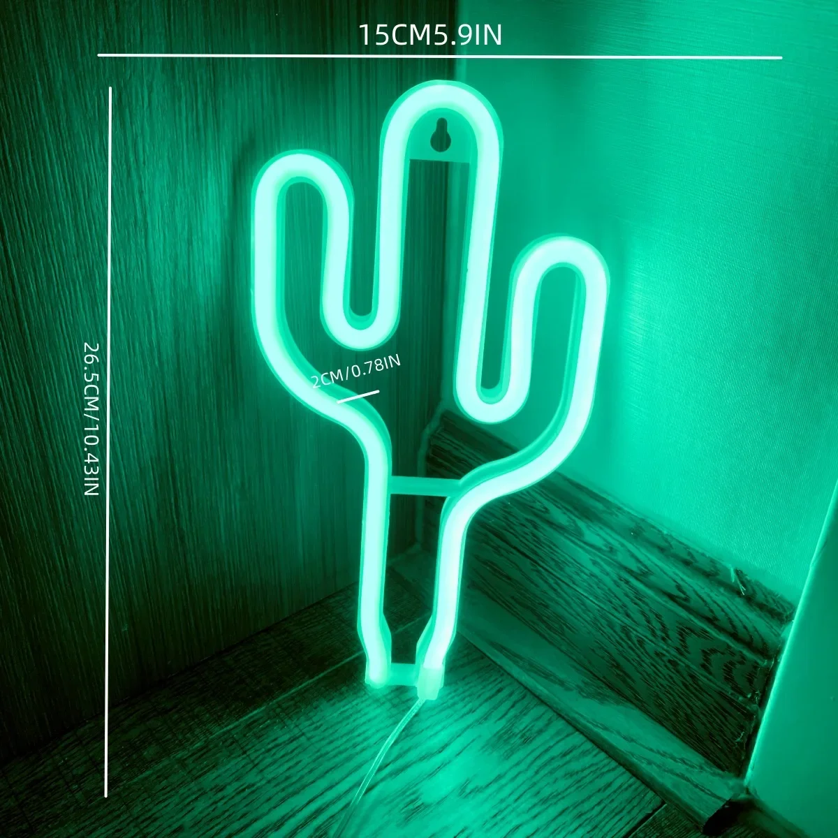 LED Neon Night Light Cactus Modeling Lights Bedroom Room Decorative Background Wall Hanging Neon Sign Ornaments