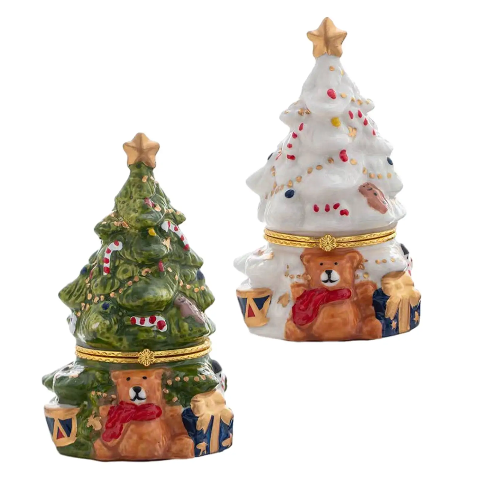 Christmas Tree Jewelry Storage Box Display Case Jewelry Holder Stand Gift Organizers Trinket Box for Party Valentine's Day