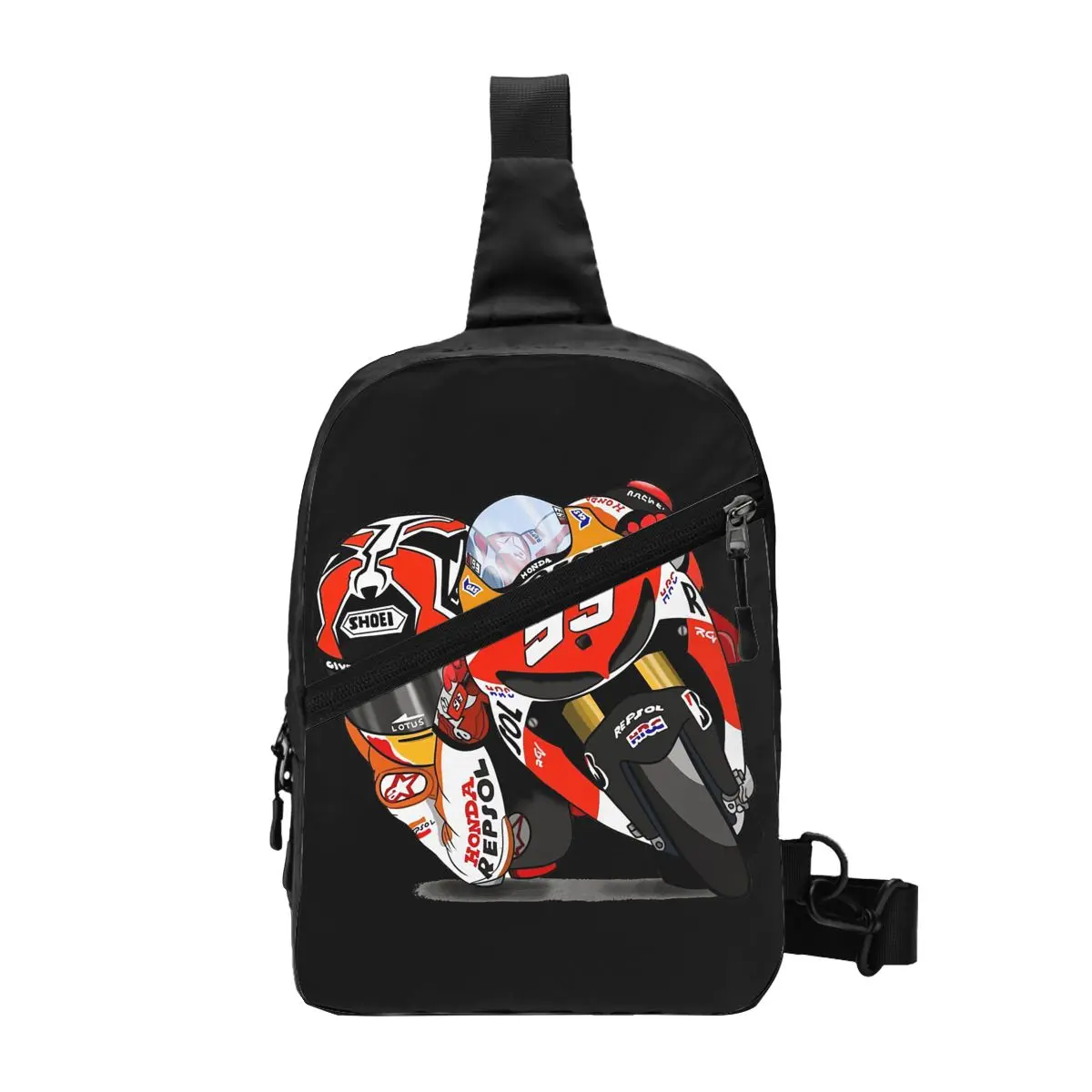 

Custom Cool 93 Marquez Crossbody Sling Backpack Men Motorcycle Racing Shoulder Chest Bag for Travel Cycling