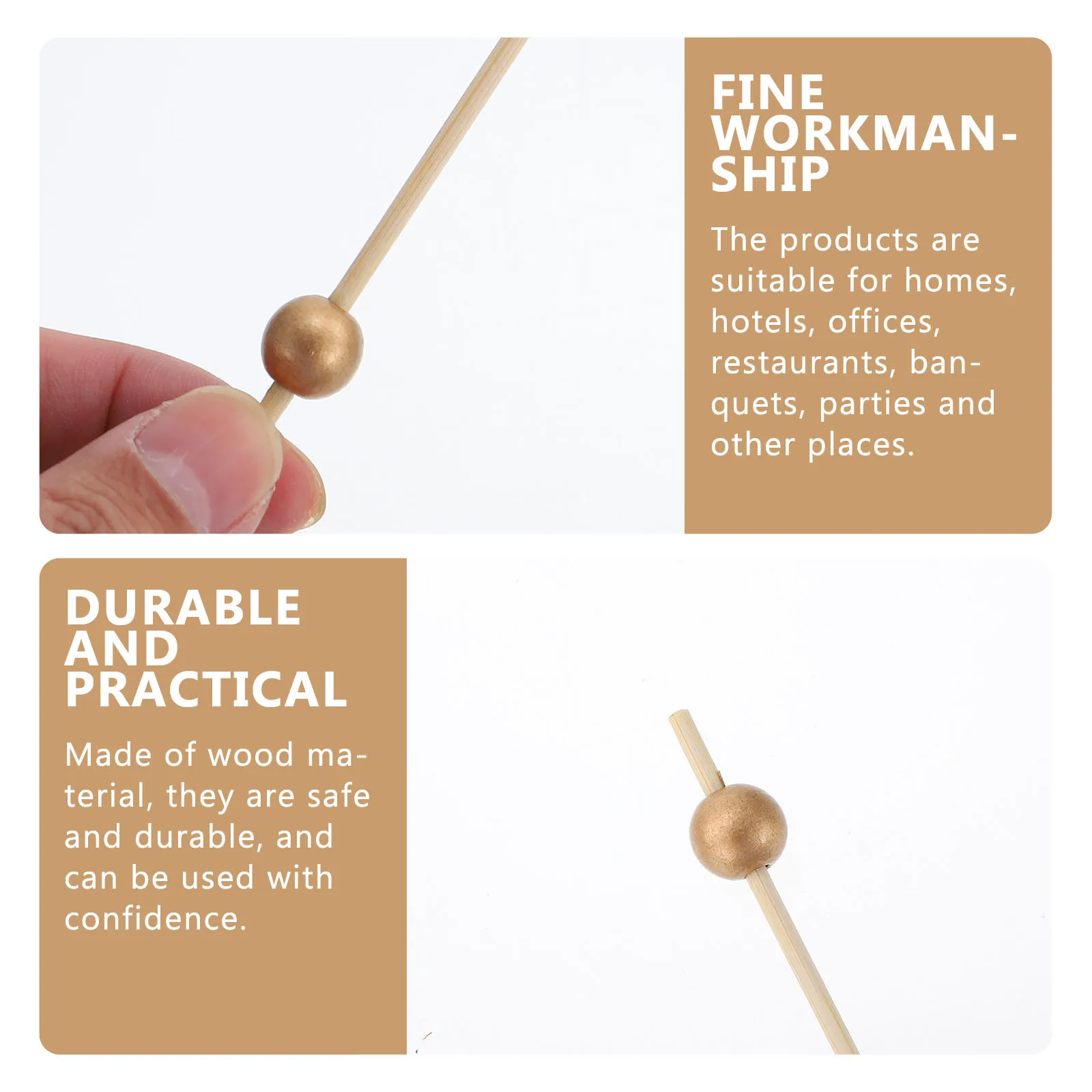 

100pcs Fruit Fork Wooden Cocktail Picks Decorative Fruit Sticks Party Supplies For Holiday Banquet Home Hotel Restaurant Use