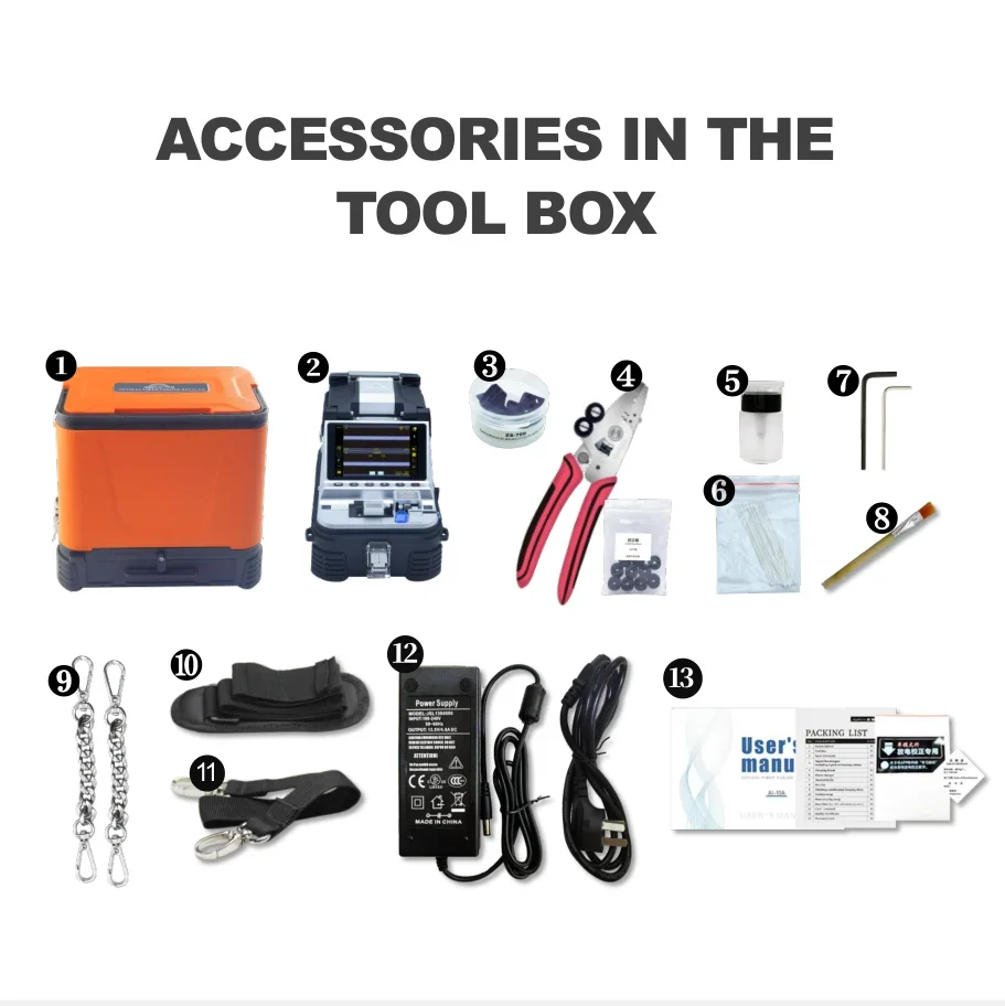 Optical Fiber Fusion Splicer para Fttx Signal, Welding and Splicing Machine, Fire Equipment, Ai-10, 6 Motors, Ai-10a