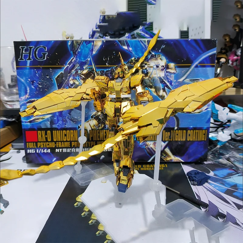 【신제품】XD 전기 도금 Fire Phoenix Unicorn No.3 HG 1/144 모델 조립 어린이 장난감 액션 피규어 장식 선물