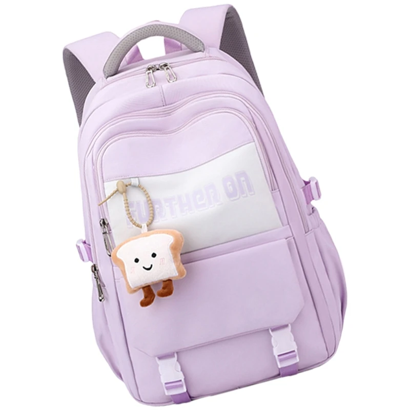 Stilvoller Nylon-Tagesrucksack für Teenager-Mädchen mit Laptopfach, praktischer Schulranzen, großer Rucksack, Reiserucksack