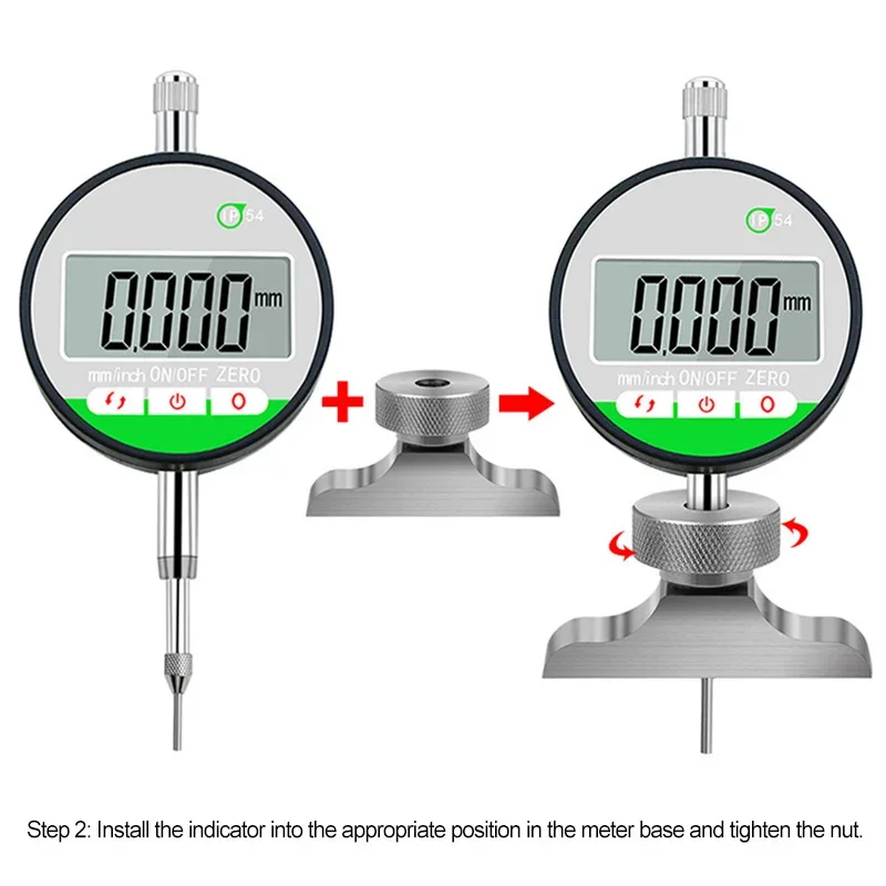 Digital Dial Indicator 0-12.7mm IP54 Touch Display Depth Gauge Dial Depth Gage Base Accessory