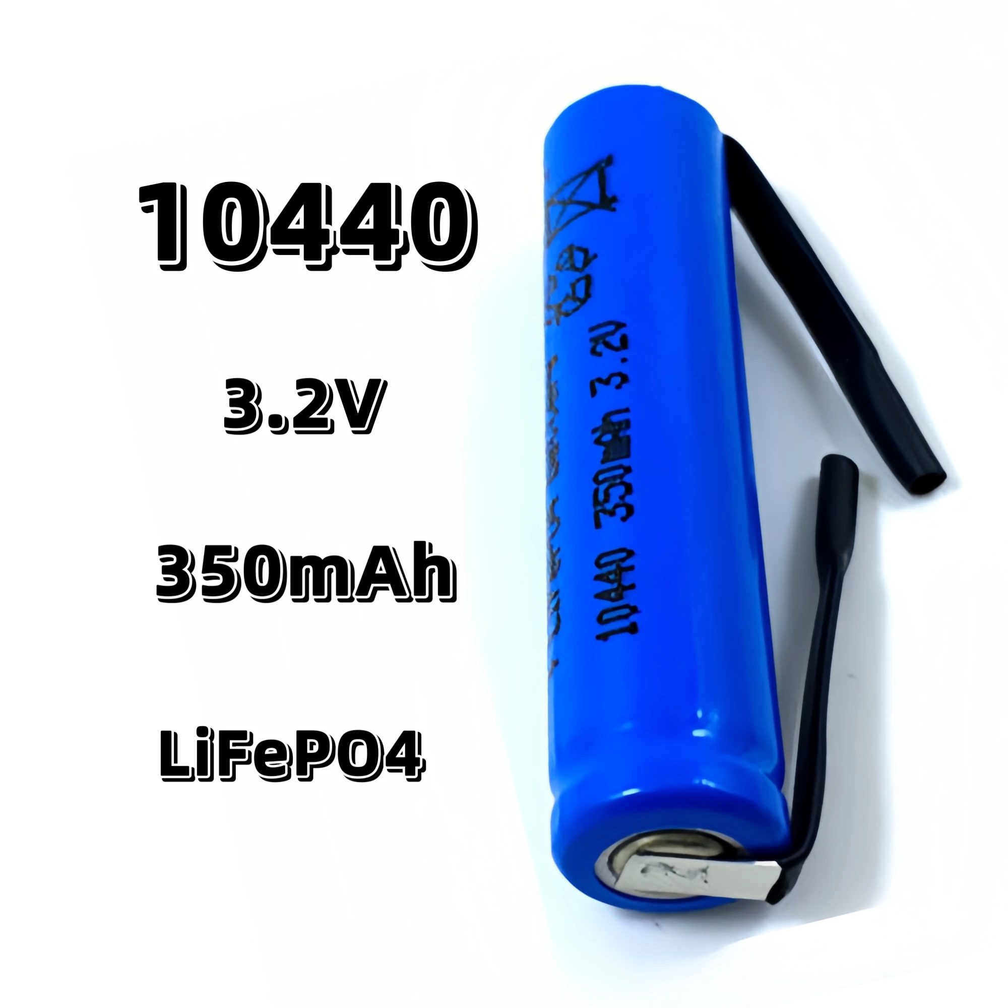 10440 LiFePO4 battery 3.2V 350mAh AAA with solder tabs for  Flashlight  Power Bank Electric toothbrush Shaver Juicer Keyboard