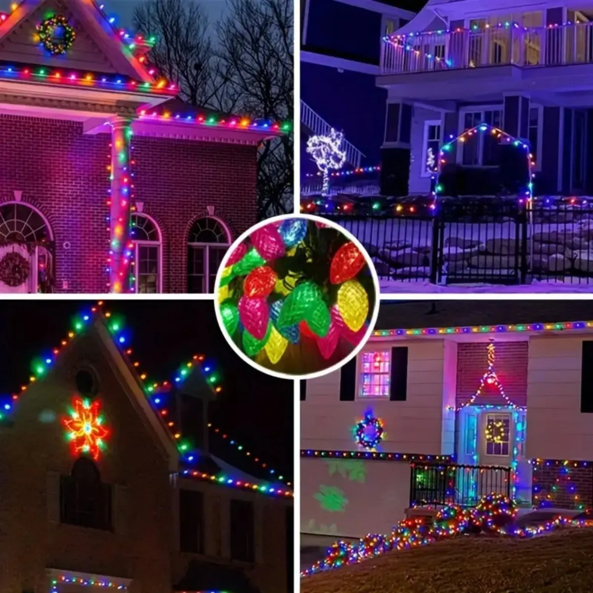 1 قطعة 20/30/50 LED الشمسية الفراولة سلسلة أضواء مع 8 طرق الملونة عيد الميلاد الجنية أضواء لمسار الحديقة الطرف الديكور