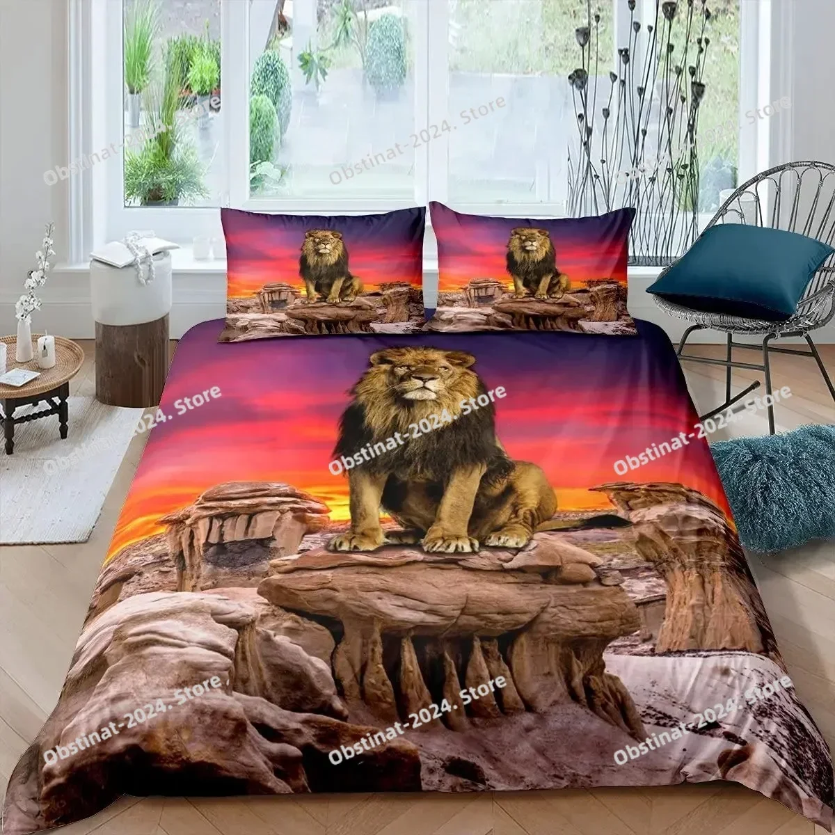 

Black Lion Bedding Set Print single Comforter Quilt Cover Duvet Cover Pillow Case 3 Pieces Sets Kids Adult Size Bed Sheet Pillow