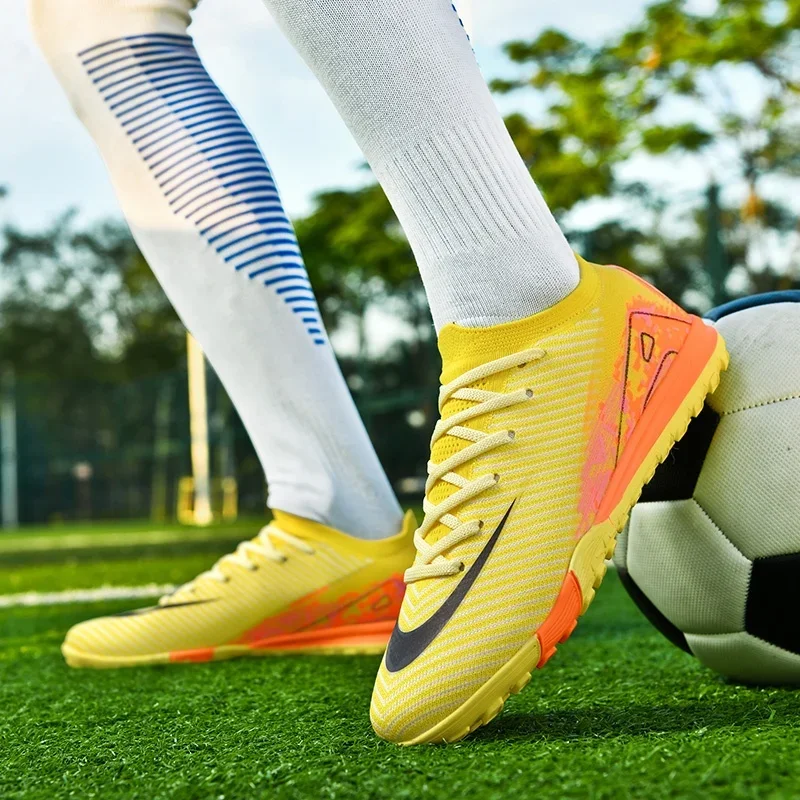 

New Men Soccer Shoes Cleats Non Slip Training Boys Adult Outdoor Sport Football Boots Long Spikes Breathable Match Comfortable