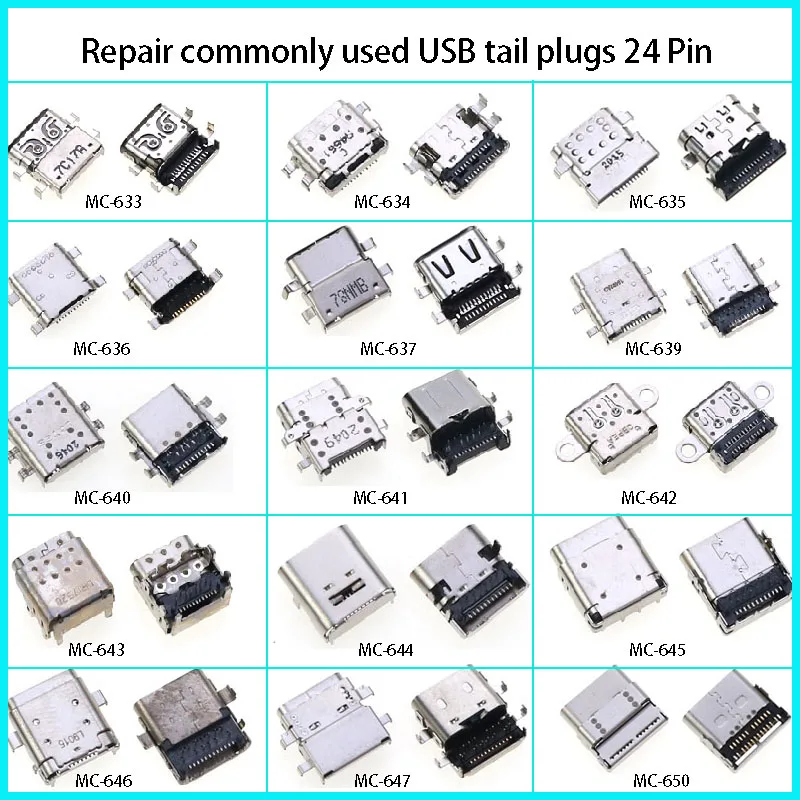 1PC Type C USB 24 Pin Connector Female Jack Charge Port SMD PCB Solder Repair Connector for Xiaomi HP Lenovo JBL Taipu SamSung