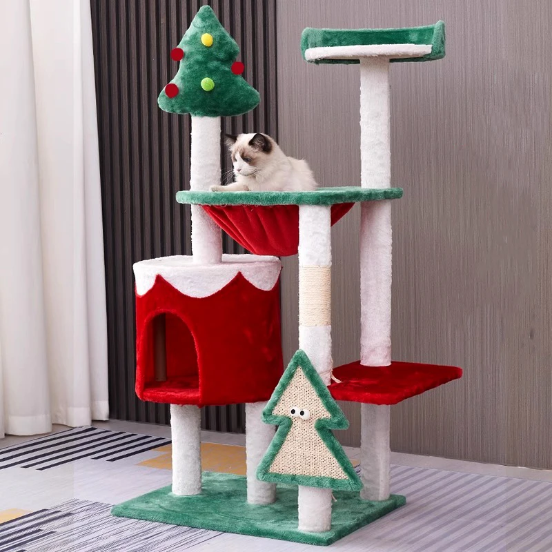 Árbol de Navidad, marco de escalada nórdico para gatos, casas, árbol moderno para gatos, poste rascador, parque infantil para muebles para gatos, Columpio Gatos FYCT