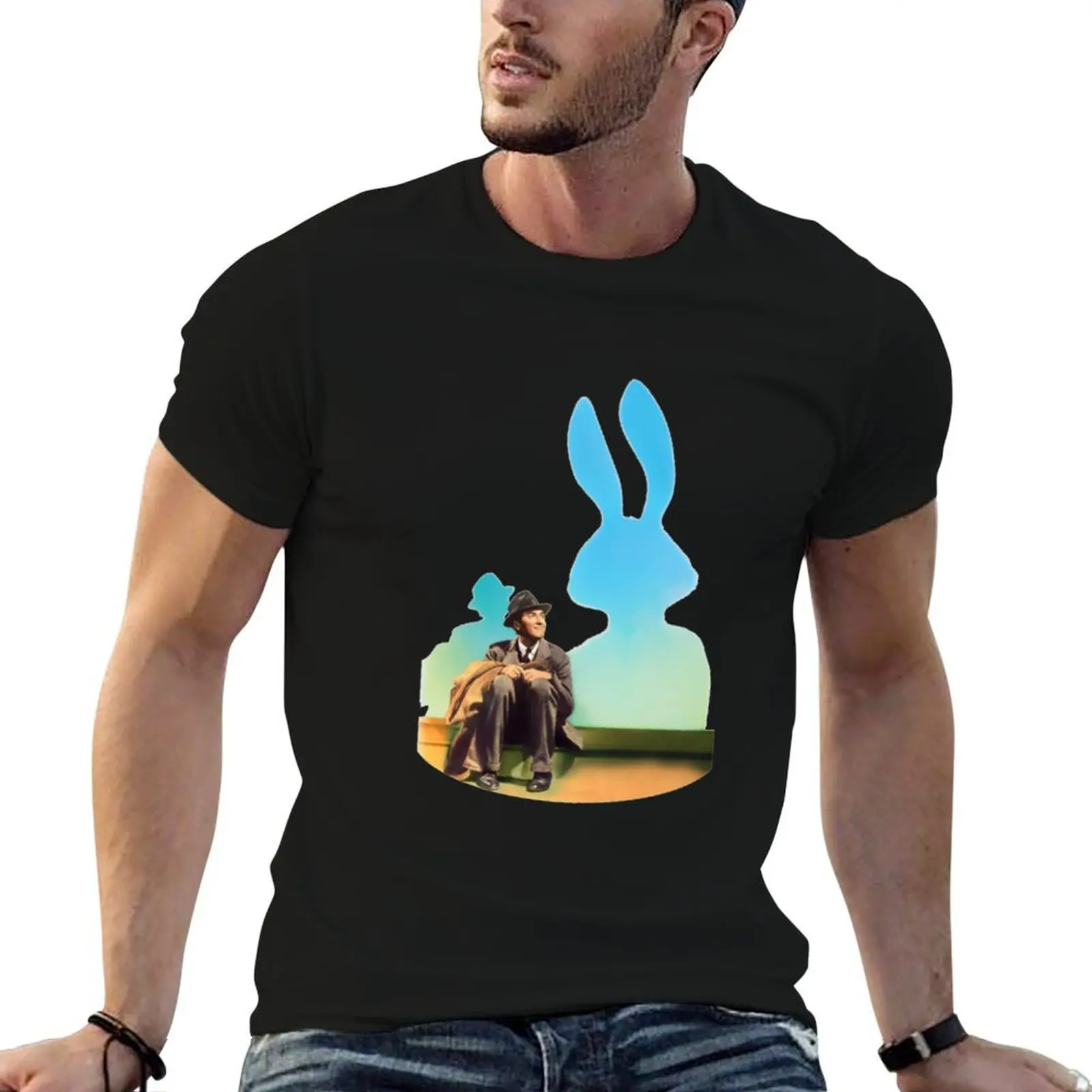 

Футболка Harvey James Stewart Movie 1950, мужские футболки, хлопковая мужская футболка, хлопковые футболки для мужчин, хлопковая футболка