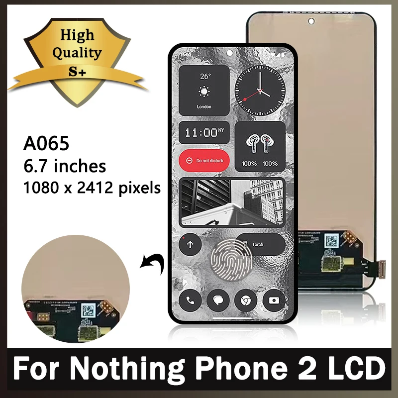 AMOLED 120Hz For Nothing Phone 2 LCD Display Touch Screen Digitizer Assembly For Nothing Phone2 A605 Display Replacement