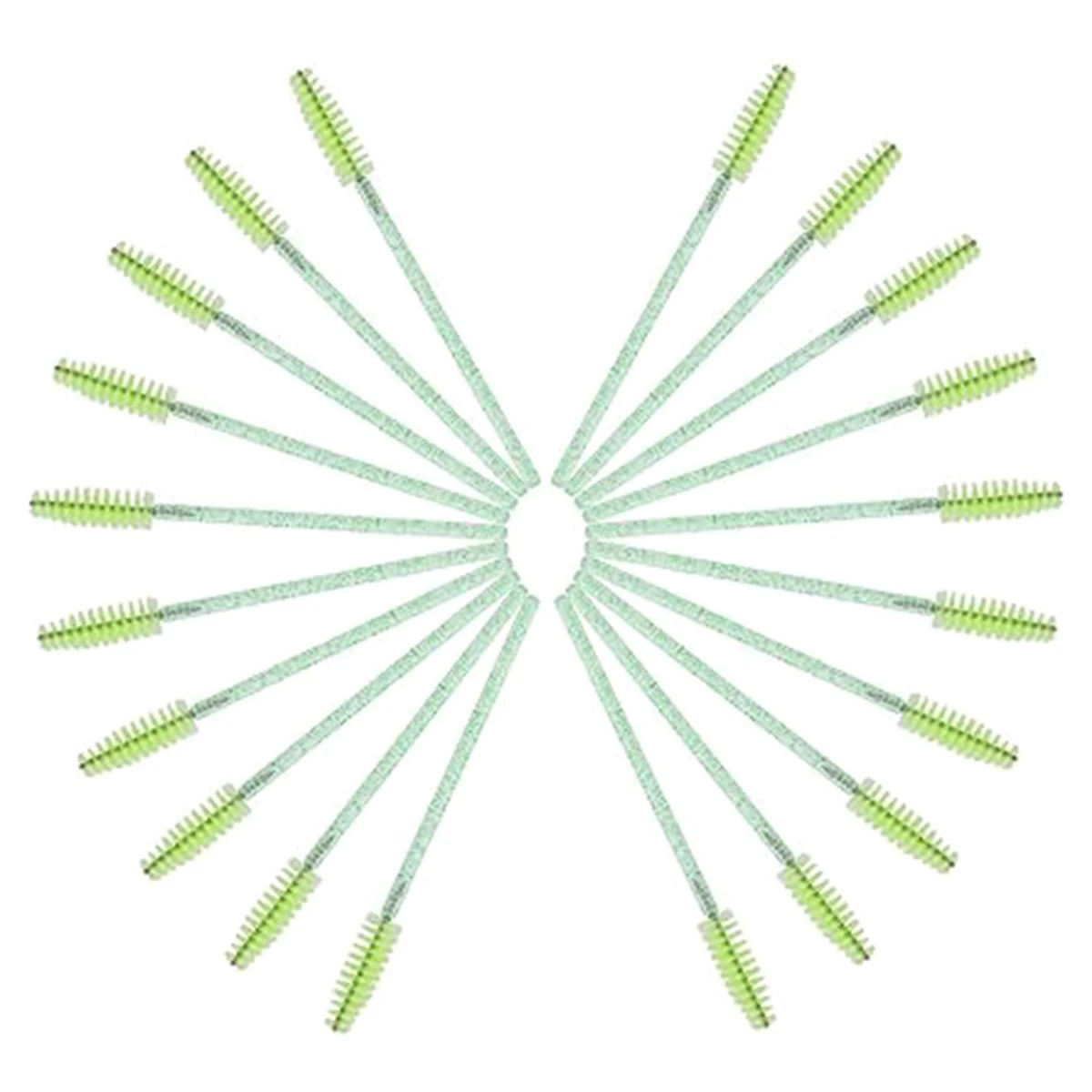 8 to 98 PCS Green Disposable Mascara Wands, Glitter Clear Handle Eyelash Brush Spoolie Lash Tools for Makeup and Beauty Salon