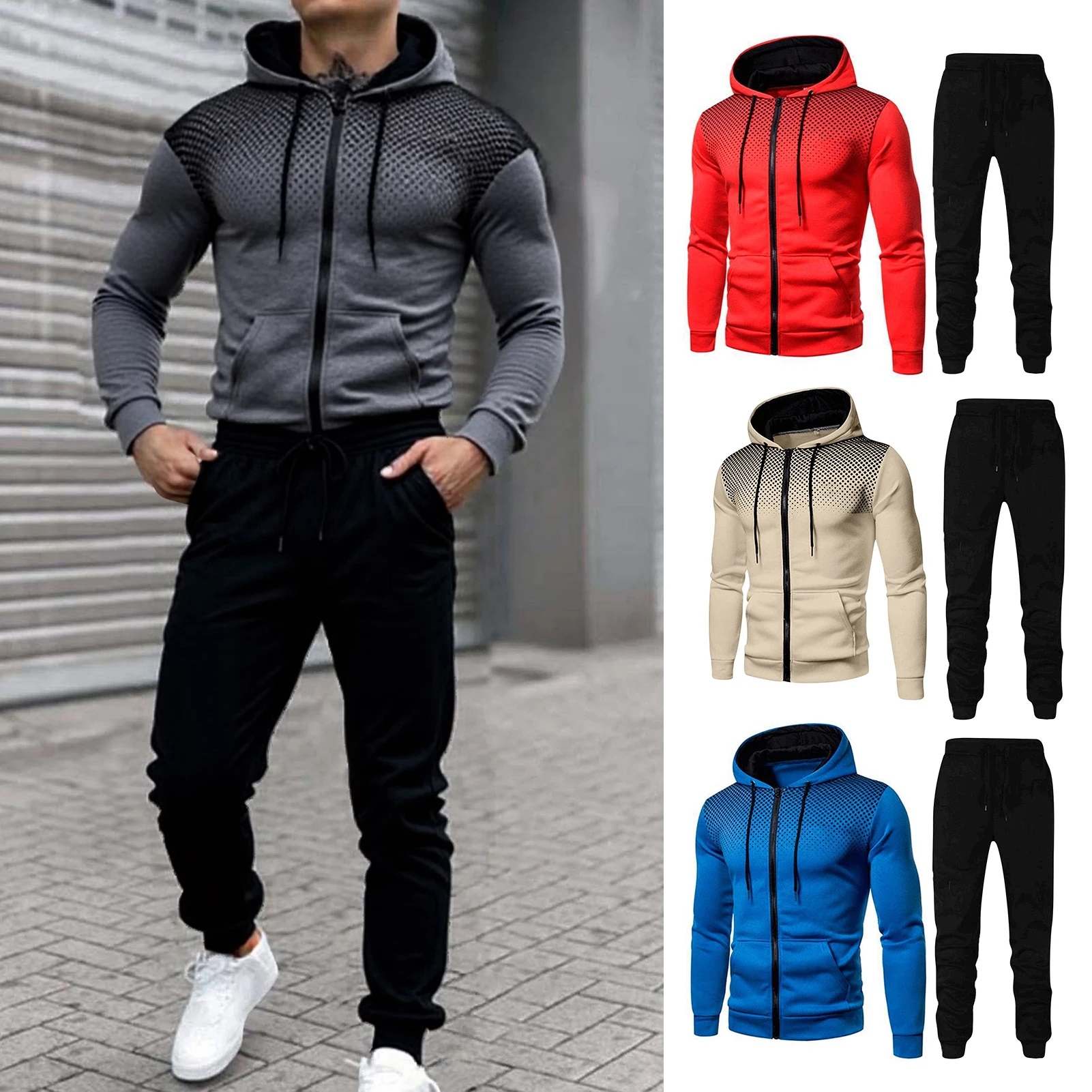 2026 New Sports Men Warm Fleece Onesie Fluffy Lounge Adult One Piece Male Jumpsuits Hooded Onesies For Adult Running Zip Suit