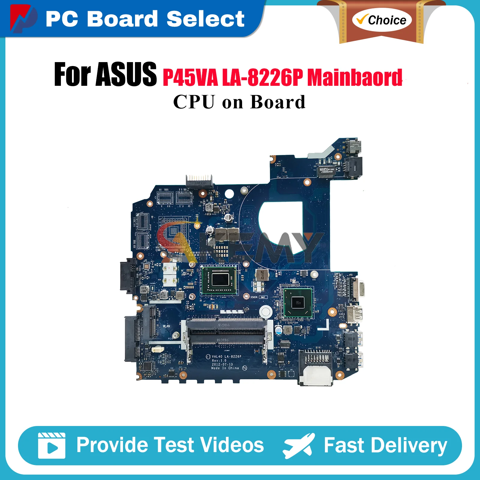 

LA-8226P Laptop Motherboard For ASUS K45A K45A P45VA Notebook Mainboard With CPU 100% tests OK fast shipping High quality