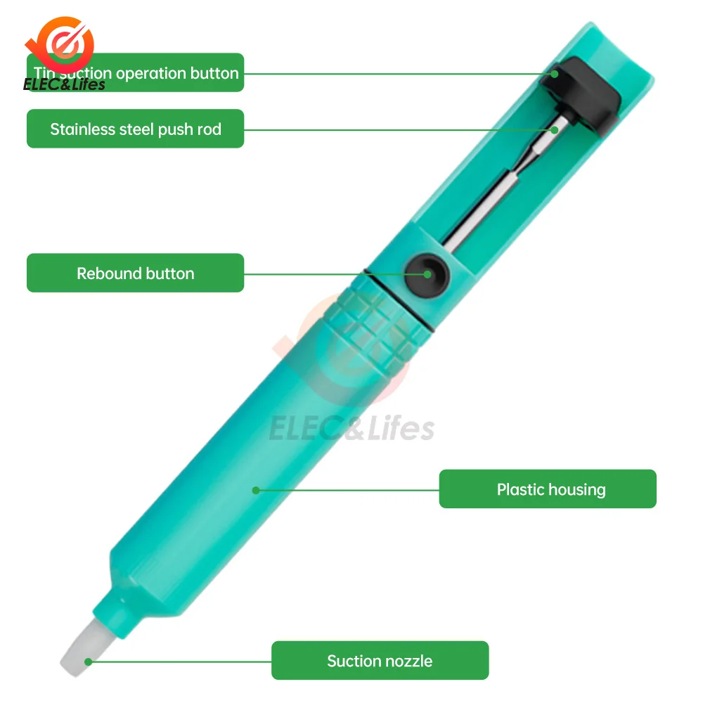 Plastica Potente Pompa Dissaldatrice Aspirazione Stagno Saldatore Sottovuoto Dissaldatore Pistola Saldatura Ventosa Penna Rimozione Strumenti di Saldatura A Mano