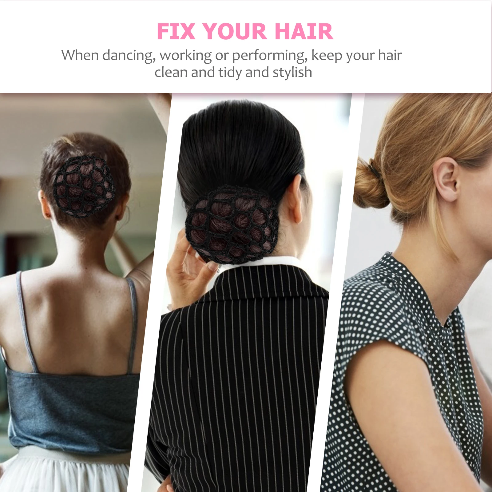 

9Pcs Women Rhinestone Bun Cover Durable Creative Hair Net Lightweight Compact Portable Daily Use Practical Stylish