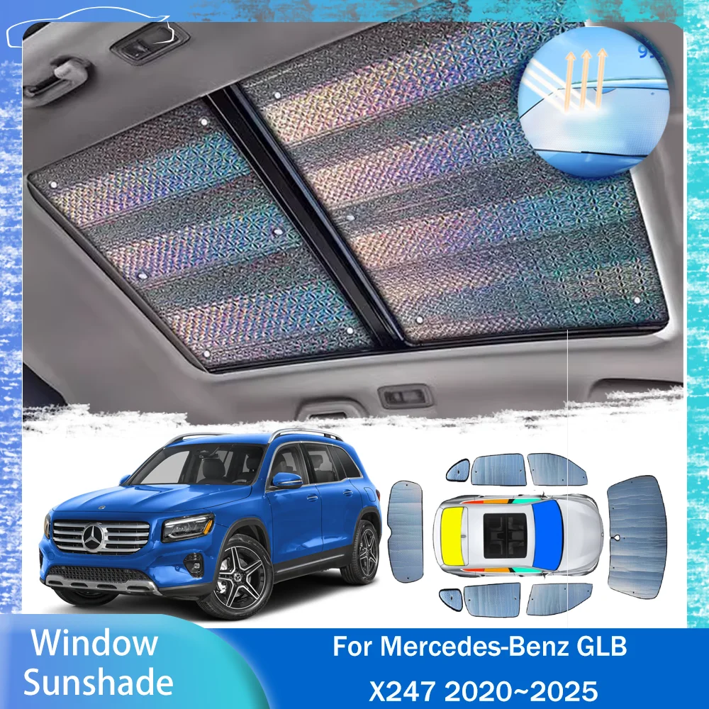 

Для Mercedes-Benz GLB X247 2020 ~ 2025 2021 2022 2023 2024, солнцезащитный козырек в świetlik, боковое окно автомобиля, лобовое стекло, солнцезащитный козырек, аксессуары для зонтиков