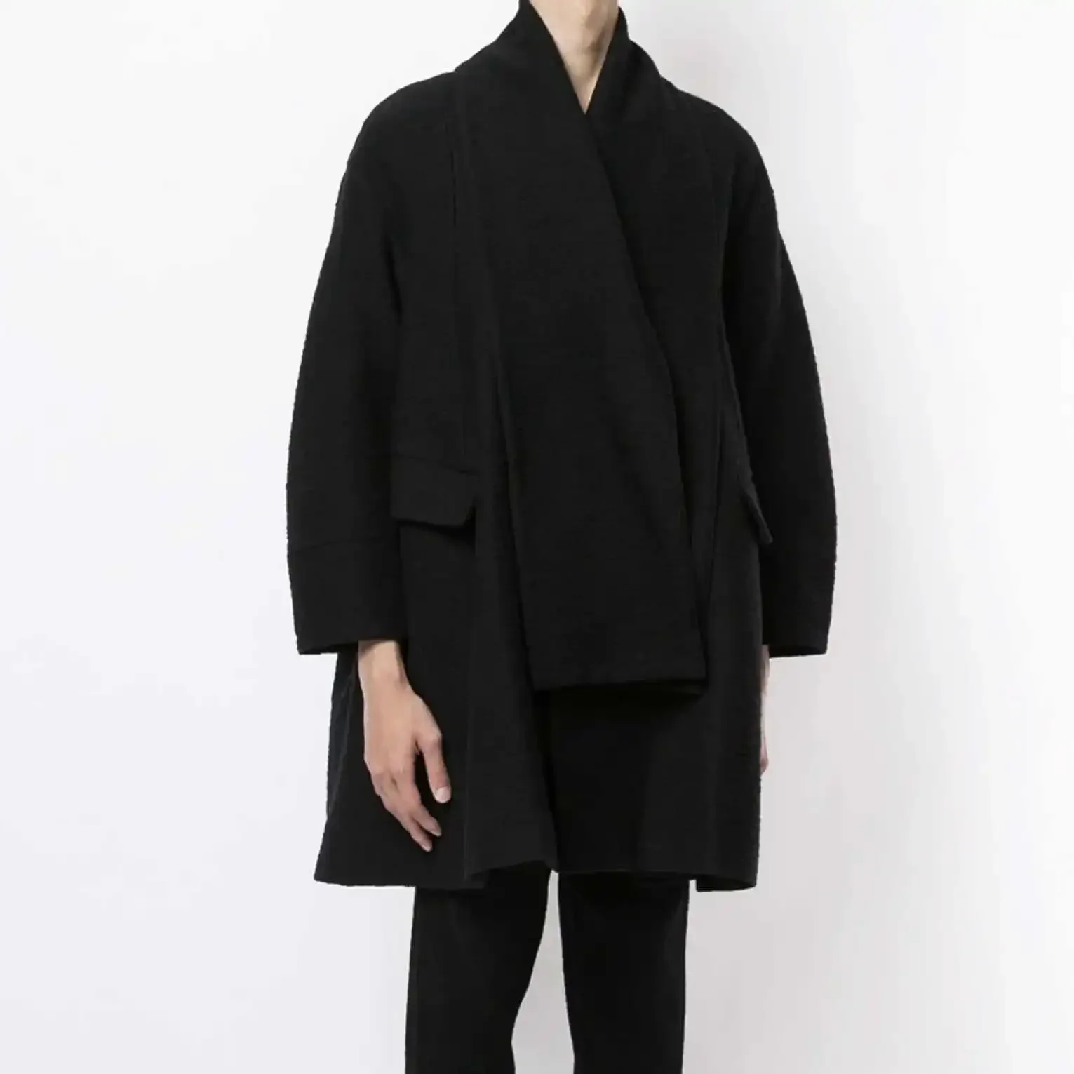 

YOJI OOAK шерстяное пальто с запахом, плотное, для зимнего тепло.