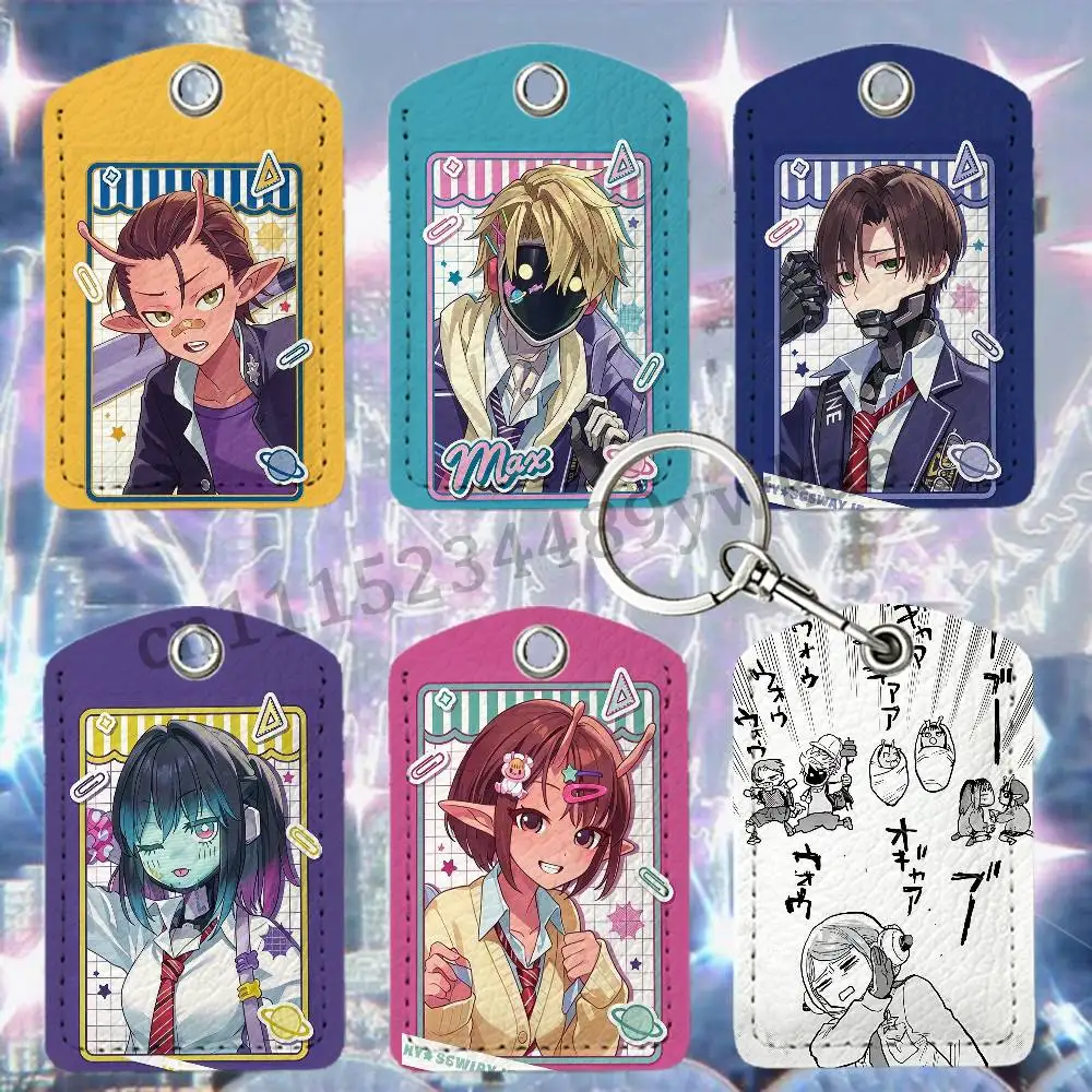 M-Milky S-Subway Leather Access Control Card Holder IC ID RFID Door Elevator Card Protector Sleeve with Keyring