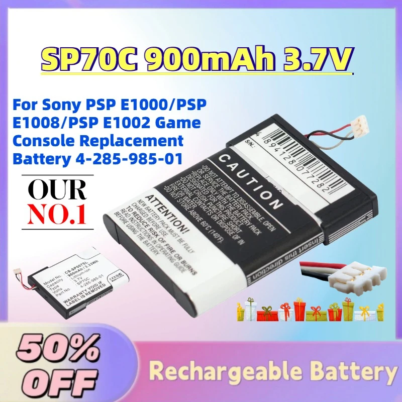Upgrade SP70C 900mAh 3.7V Li-ion Battery for Sony PSP E1000/PSP E1008/PSP E1002 Game Console Replacement Battery 4-285-985-01