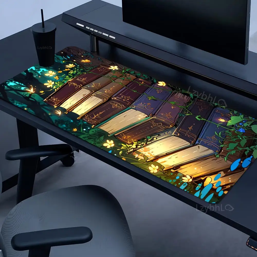 

Большой коврик для мыши Forest Magic Book, коврик для компьютера, офиса, игрового стола, XXL, резиновый, противоскользящий, для игровой клавиатуры, длинный настольный коврик