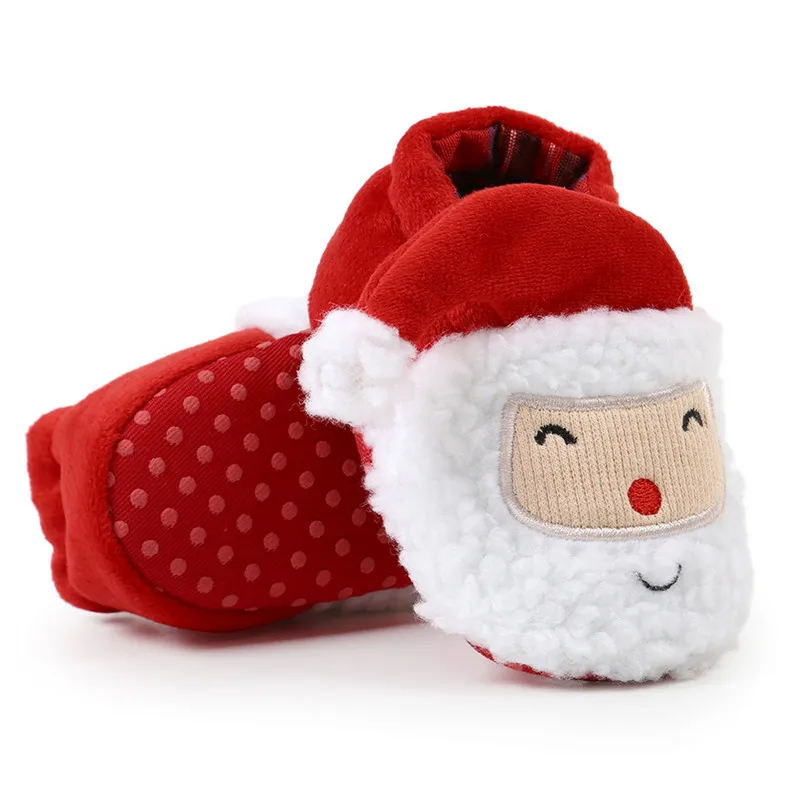 Christmas Newborn Baby Girl Boy Shoes Winter Snow Boots Cartoon Santa Claus Warm Walking Shoes Baby Items Things