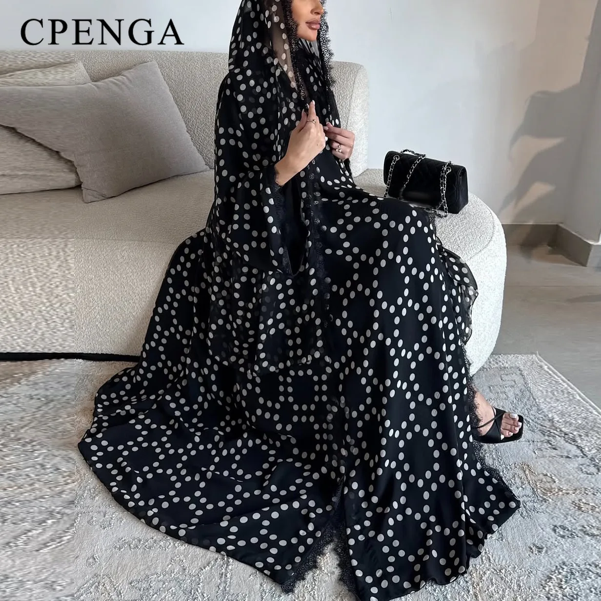 

Ramadan Dubai Abaya Dress with Hijab Arabic Women Black Muslim Cardigan Islamic Vacation Oufit New Turkey Loose Kaftan Robe