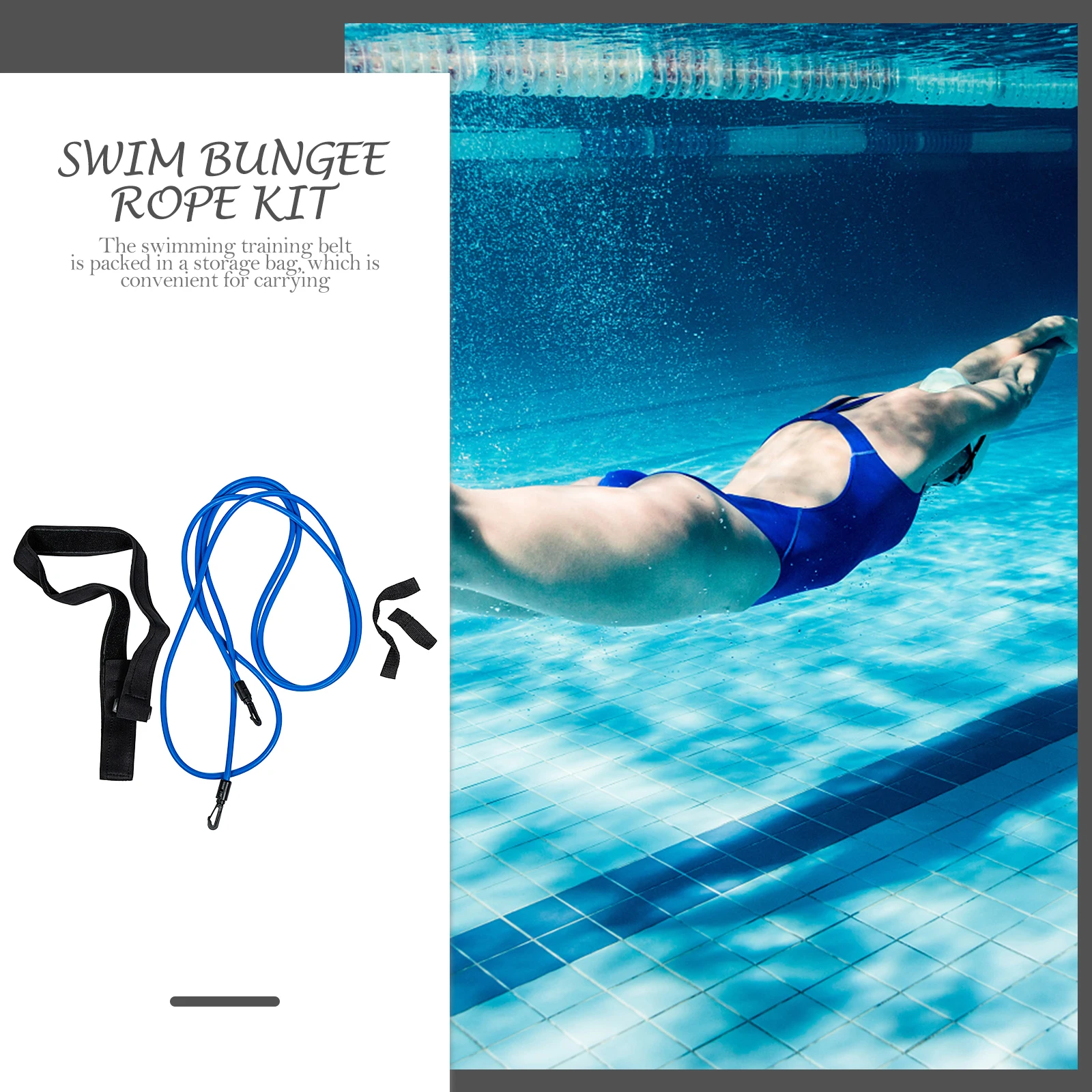 

Swimming Resistance Elastic Fabric Pool Safety Exercising Tool Buoy Float Dry Bag Swim Training Bungee Rope Kit Supplies