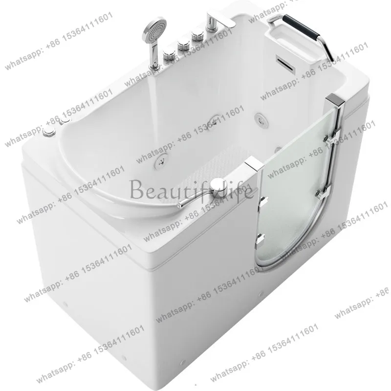 

Elderly bathtub walk-in barrier-free inside and outside door sitting massage thermal insulation acrylic