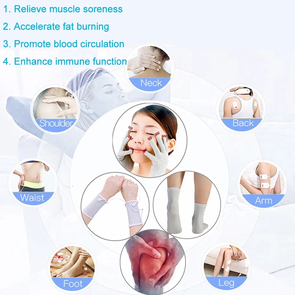 Tens Unit EMS Body Massager Microcurrents Electric Muscle Stimulator Tens Low Frequency Pulse Pain Relief Relaxing Physiotherapy