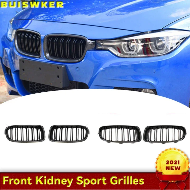

Car Gloss Black Front Bumper Grille For BMW 3-Series F30 F31 F35 2012-2018 Sport Grill Double Slat Line Grilles