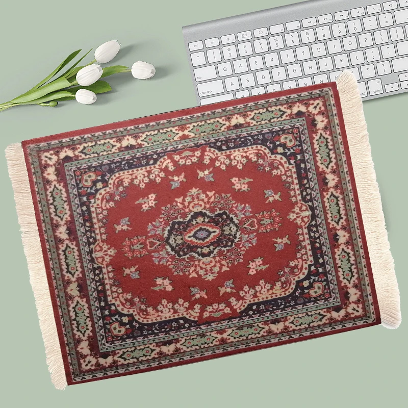 

Persian Style Small Mouse Pad Mini Mouse Pad Woven Carpet Mousepad Beautiful Oriental Desk Mat Vintage Rug Table Mat