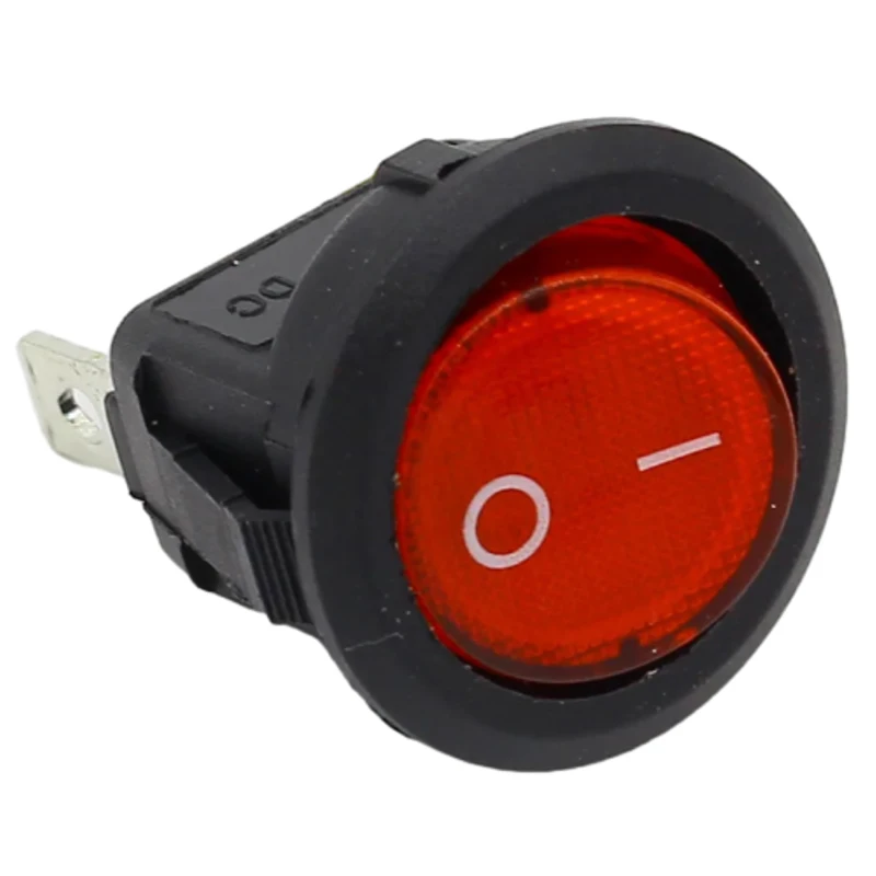Round Rocker Dot LED Light Toggle Switch, SPST On e Off, Controles Elétricos, Top Vendas, Carro, 220V, 4Pcs