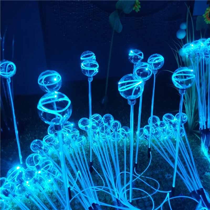 IP65 عيد الميلاد الألياف البصرية LED الكرة مصباح لحديقة بلازا الديكور التيار المتناوب بالطاقة عطلة الإضاءة المعرض