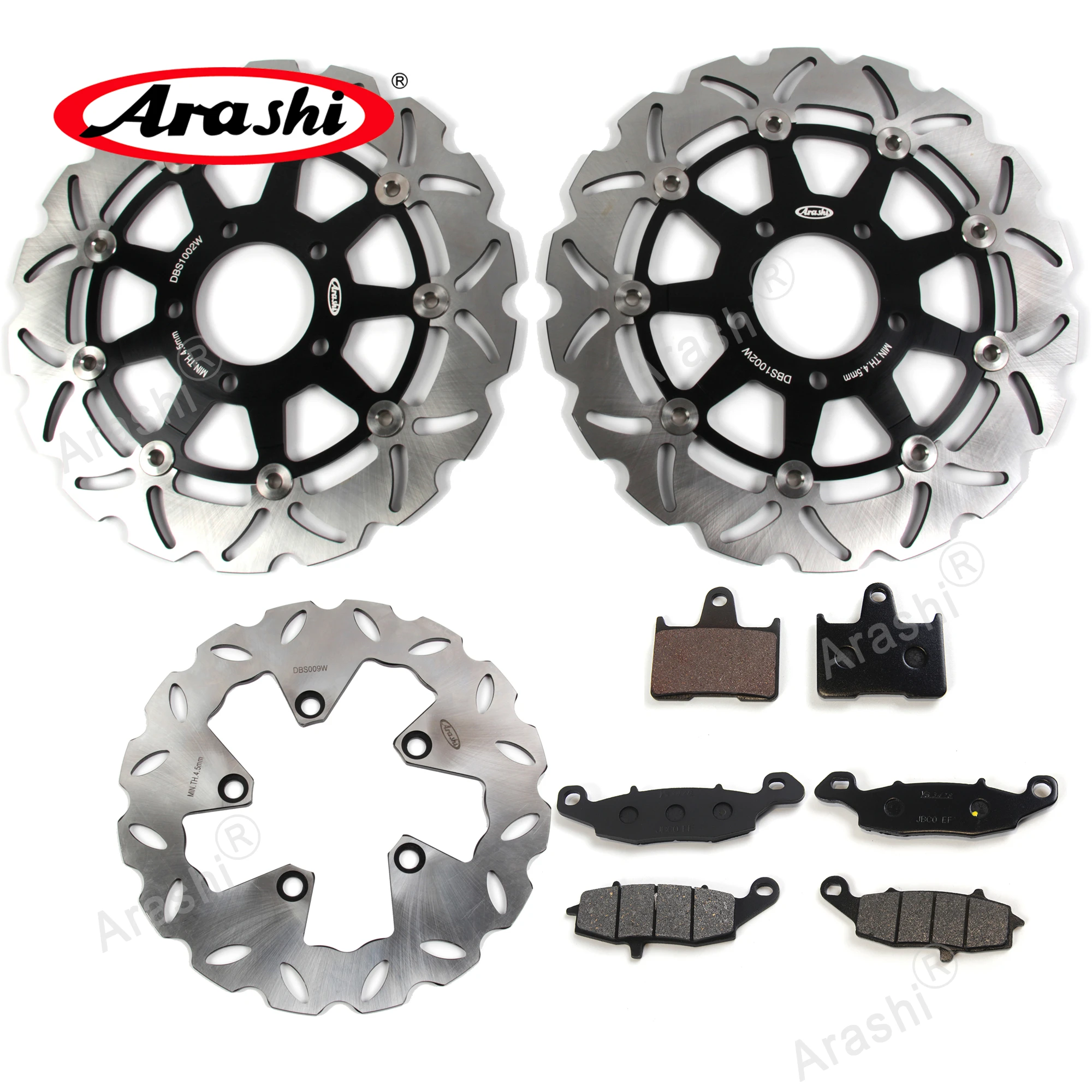 Arashi 1 Set CNC Front Rear Brake Disc Rotor Brake Pads For SUZUKI GSF BANDIT 650 GSF650 2005 2006 Motorcycle Accessories