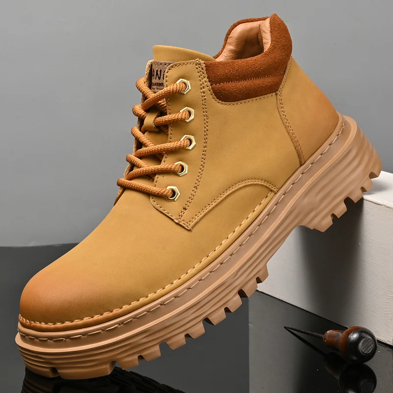 

2025 New Arrival Boots Men's British Style Workwear Shoes Casual Popular Men's And Women's High-Top All-Match Men's Shoes