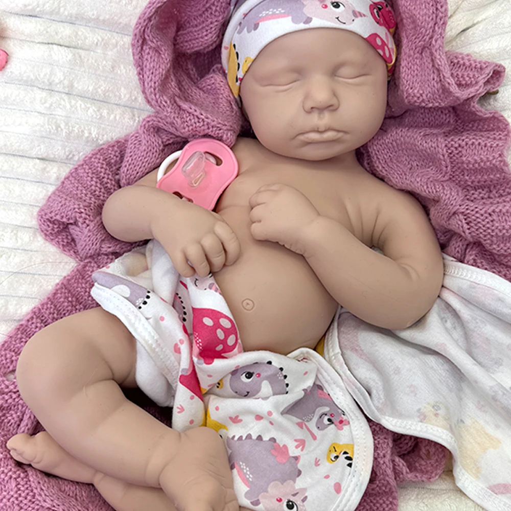 

Unpainted LouLou 20inch Soft Realistic Full Silicone Reborn Doll Closed-eye Boy or Girl for Gift-Grade Collectible Doll
