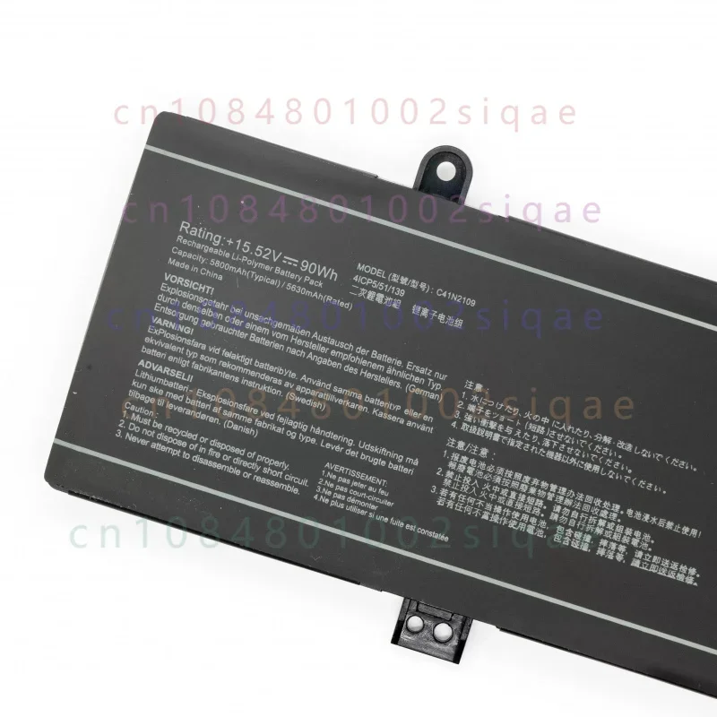 NEW C41N2109 15.52V 5630mAh Laptop Battery For Asus ROG Zephyrus M16 GU604VZ-N4004W STRIX G18 G634 G814JV-N6034W GV601RM 90WH