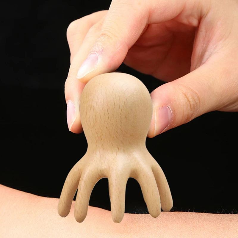 

Sandalwood Octopus Scalp Massage Comb Head Meridian Scraping Acupuncture SPA Gua Sha Fatigue Relief Tool