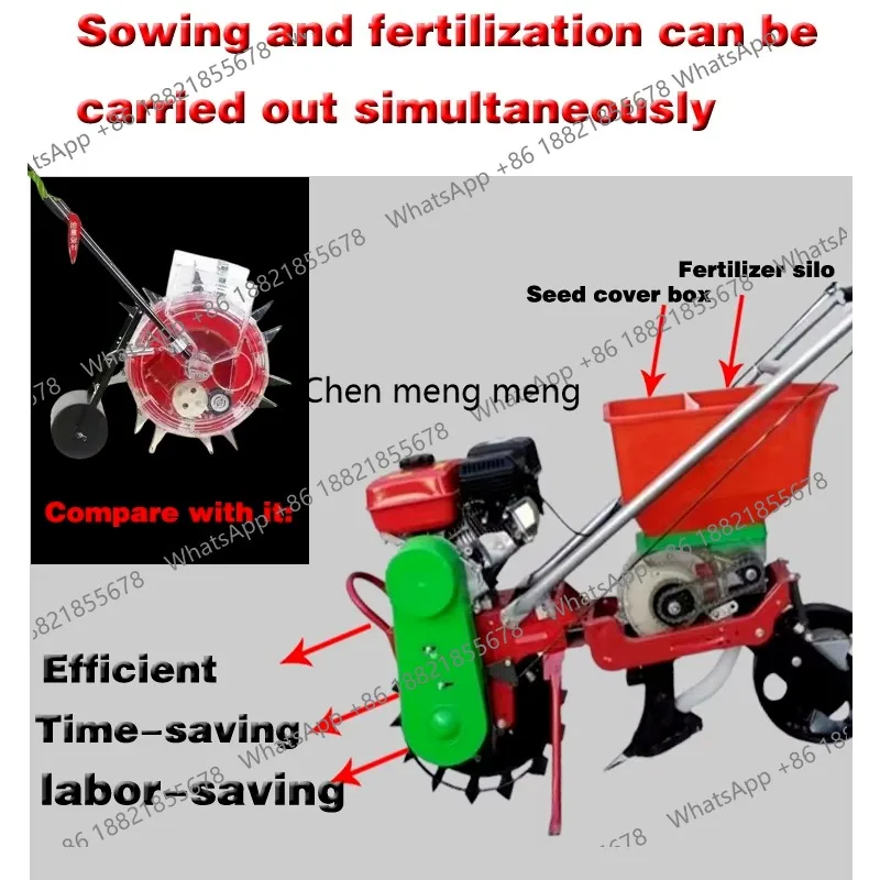 Hand Push Corn Sowing Machine With Gaso line Engine Grain Seeding Planting Fertilizing Machine 5