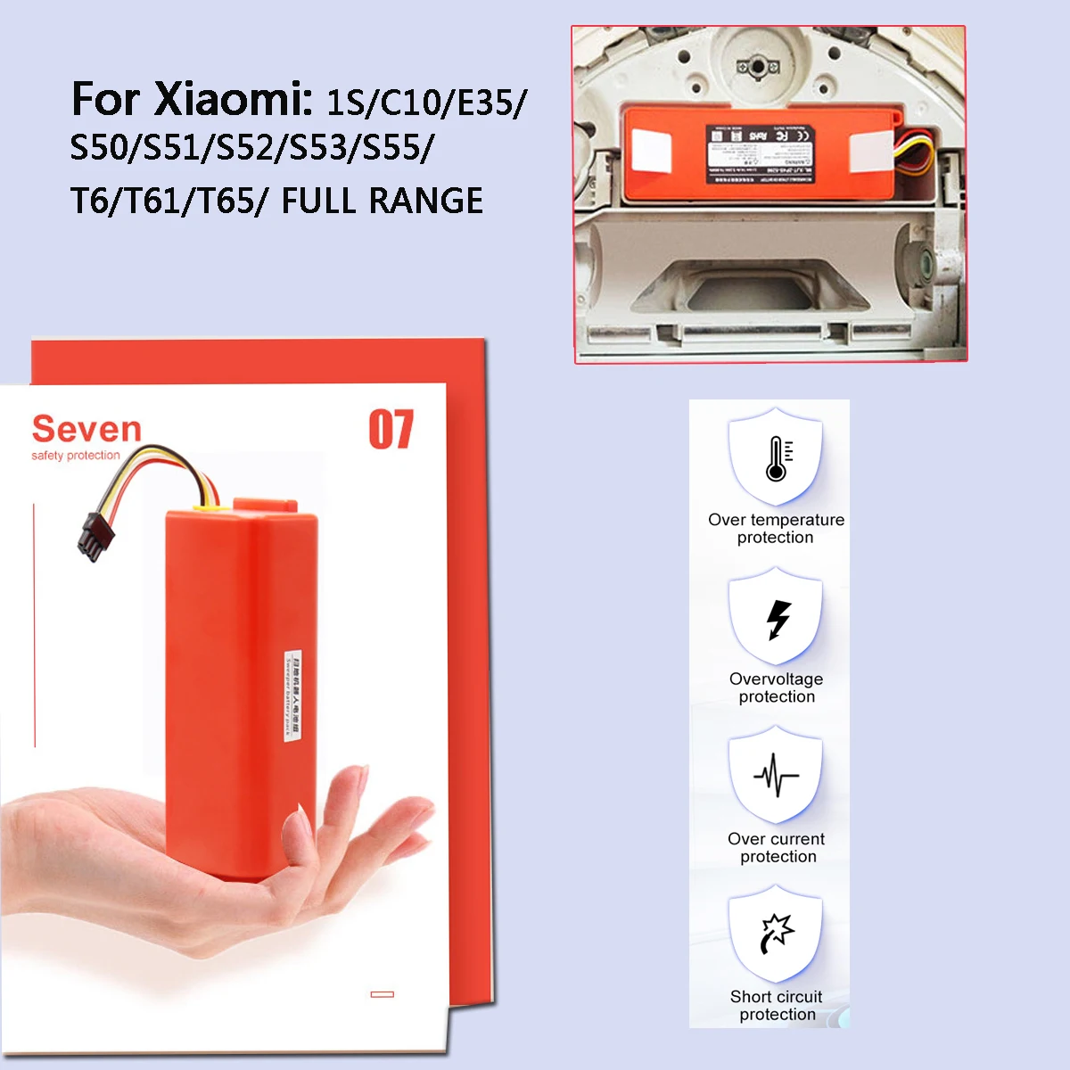 

Brand New Xiaomi Battery Vacuum Accessory Spare Parts Replacement Battery for Xiaomi Robot Roborock S50 S51 S55 T65