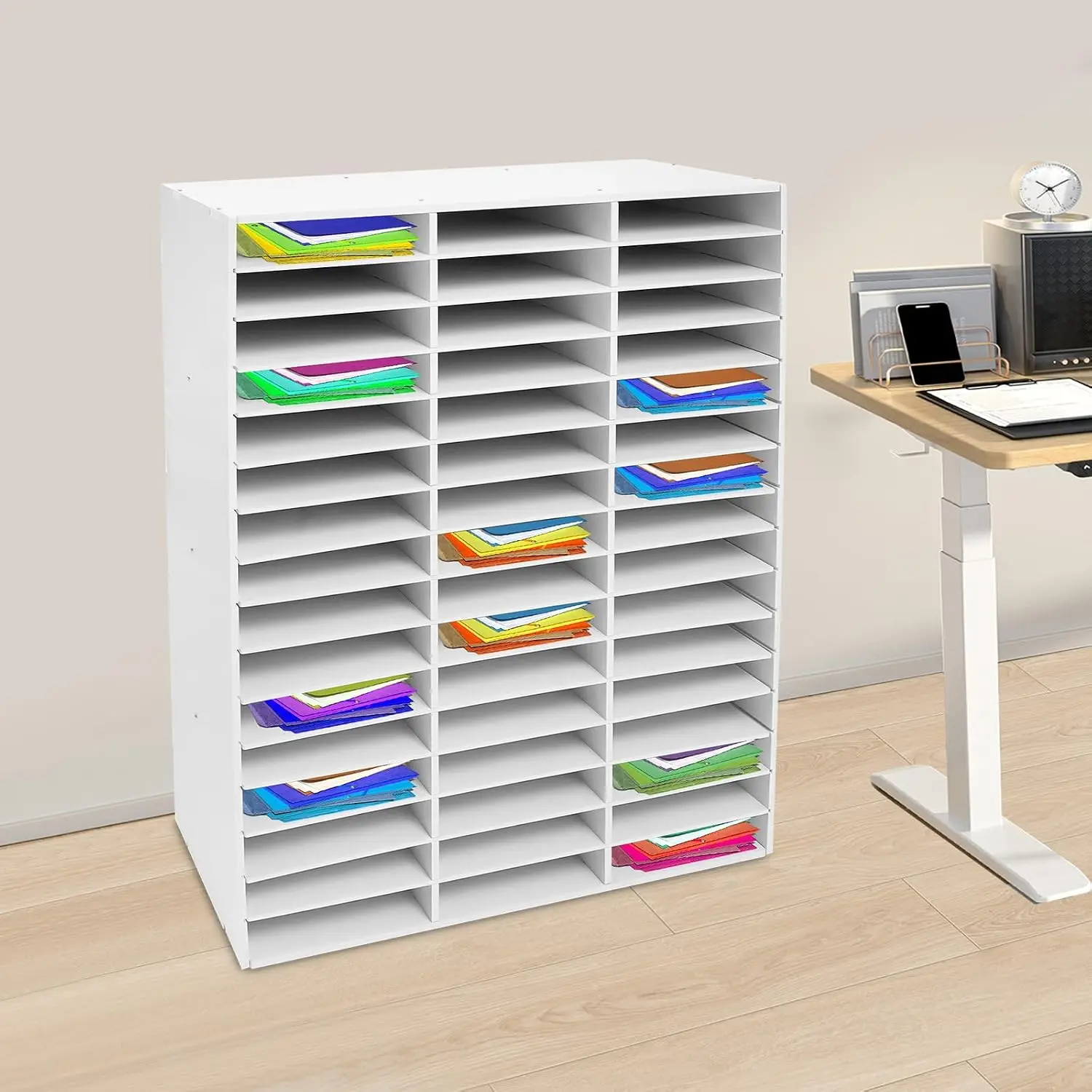 Mailbox for Classroom 24 Slots, Mail Sorter Paper Organizer Storage, Mail Organizer for Home Library Office Classroom