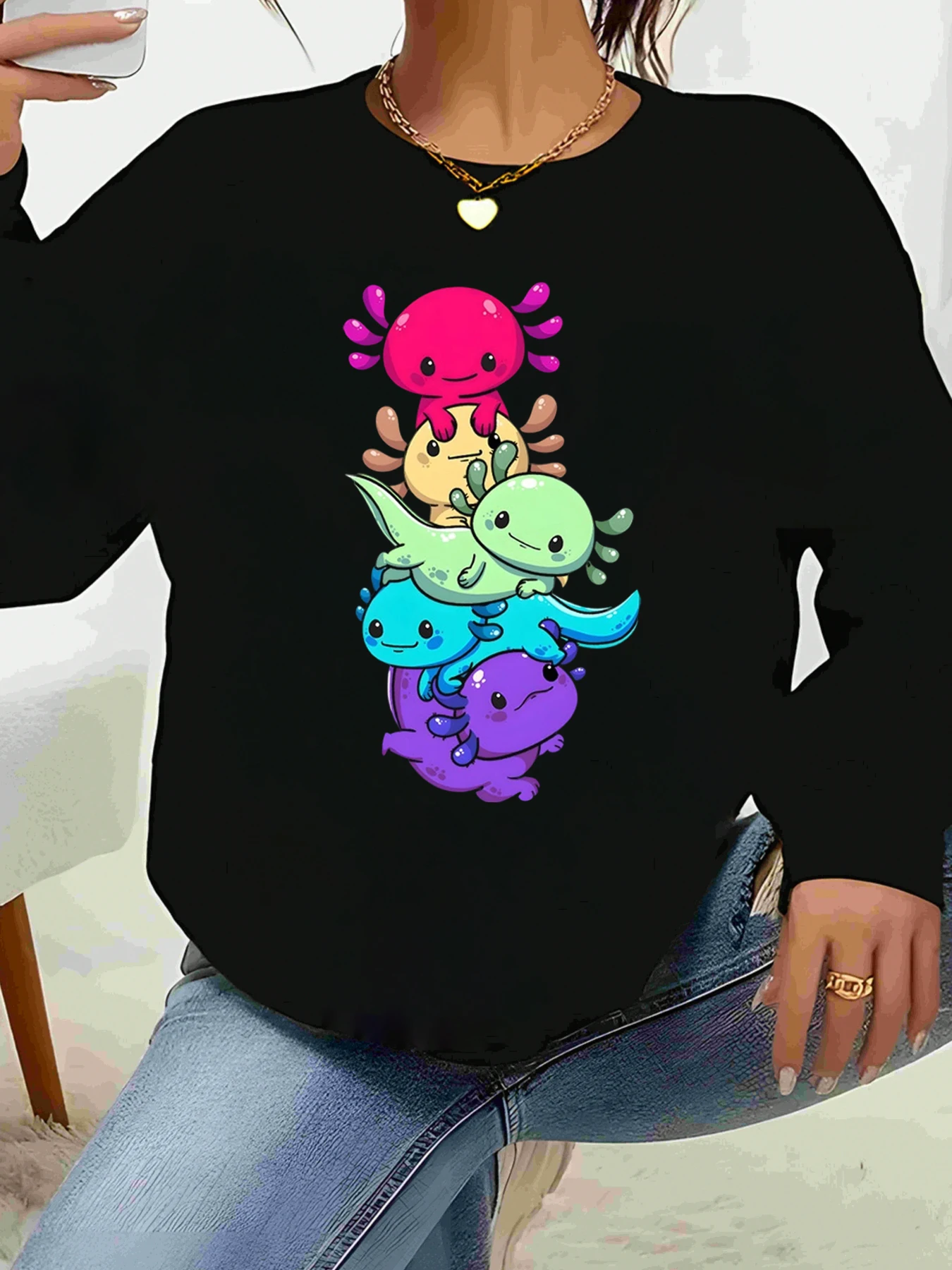 

Милый красочный свитшот с принтом осьминога, повседневная одежда на Хэллоуин, женская мода