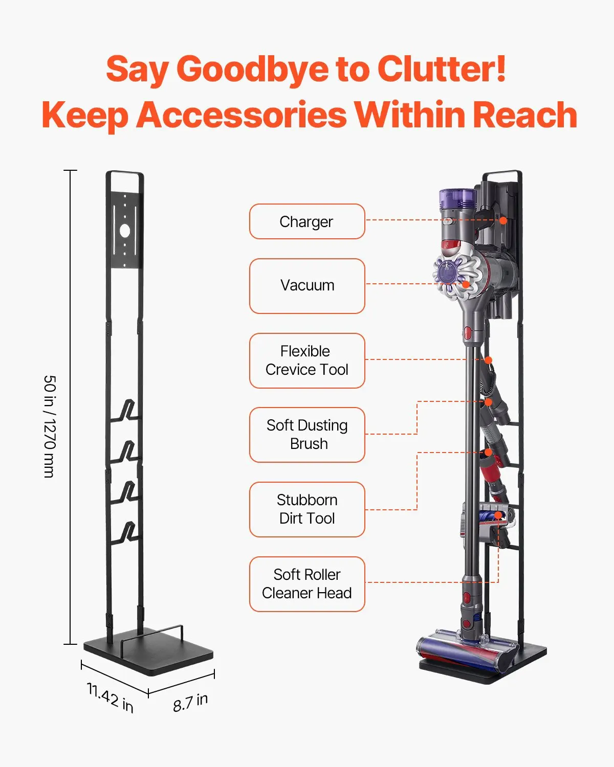 

Подставка для пылесоса, совместимая с Dyson V6 V7 V8 V10 V11 V15, устойчивый держатель для пылесоса с 4 крючками для Dyson DC30 DC31 DC34 DC